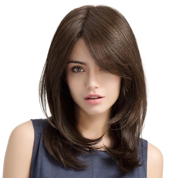 HAIRCUBE Brown Wigs for Women Charming Long Curly Heat Resistant Fibre Synthetic Wig