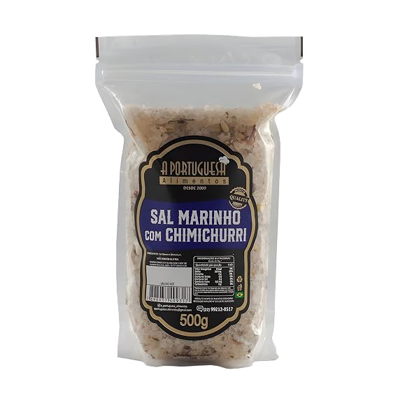 BR Corner | A Portuguesa Brazilian Seasoning Sea Salt with Chimichurri for BBQ 17.63oz | Tempero Sal Grosso Marinho com Chimichurri para Churrasco 500g