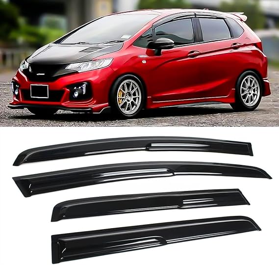 FITS 2015-2020 Honda FIT GK5 JDM 3D Wavy Mugen Style Window Visor RAIN Guard Vent