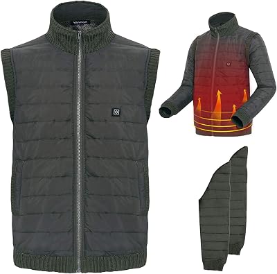 Girls Electric Heated Jacket Lightweight Coat Detachable Heated Vest Activewear USB Charging Winter Jacket Heating Clothing Warm Gilet for Outdoor Skiing Hiking
