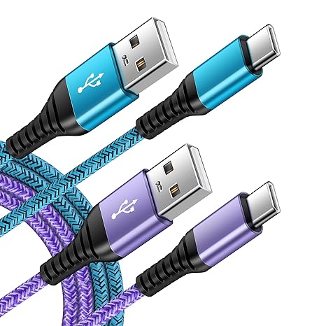 C Charger Cord Fast Charging USB Type C Cable Android Charger Cables 6FT | 2Pack for Samsung Galaxy S26 S25 S24 S23 S22 S21 S20 Ultra S20+ Note 20 10 S10 S9 Plus A12 A11 A52 Google Pixel 6 5 4 4a 3a