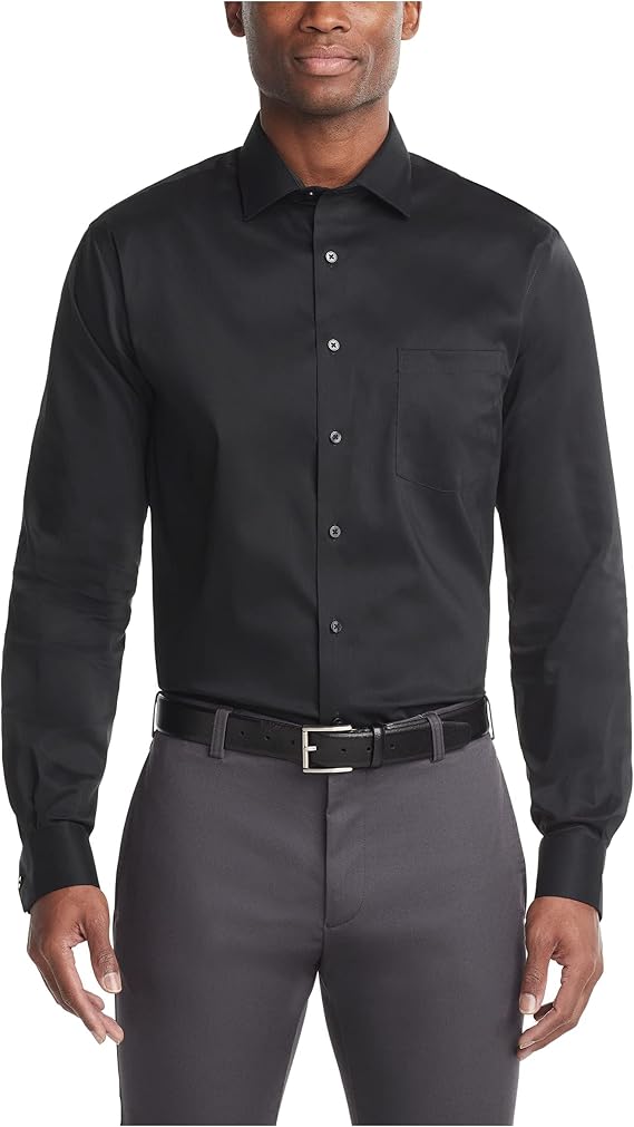 Van Heusen Men's Van Heusen Men's Dress Shirt Regular Fit Ultra Wrinkle Free Flex Collar Stretch Solid