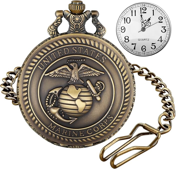 Realpoo Solid Small-Flower Quartz Pocket Watch with an Elegant Vintage Style and Arabic Numeral Dial