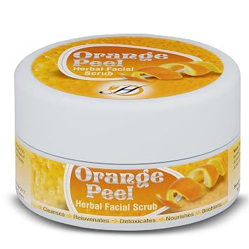 Herboganic Orange Peel Herbal Facial Scrub - Natural Citrus Exfoliants for Gentle Skin Cleansing and Rejuvenation - Suitable for All Skin Types | 5.30 oz...