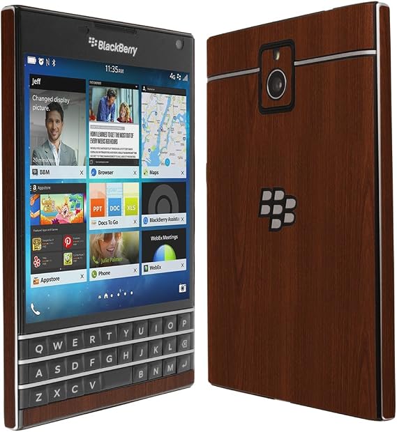 Skinomi Dark Wood Full Body Skin Compatible with BlackBerry Passport (Full Coverage) TechSkin with Anti-Bubble Clear Film Screen Protector