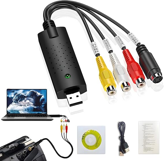 USB HD Video Capture Card, Audio Video Grabber for RCA to USB-Convert