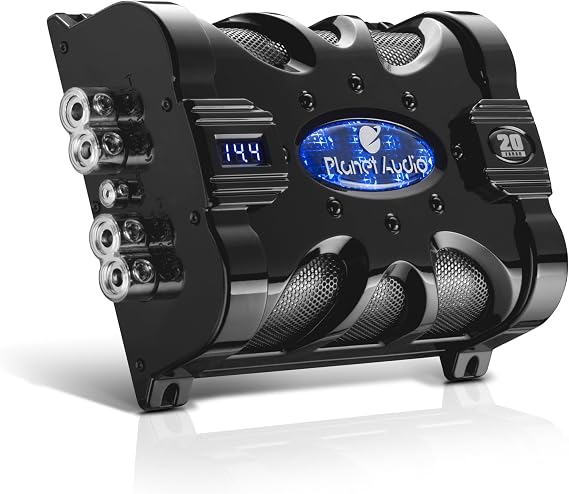 Planet Audio PC20F 20 Farad Car Capacitor, Energy Storage, Enhanced Bass