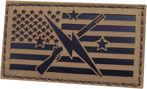 Minutemen Commonwealth Faction in America Flag Patch Coyote Brown and Black Compatible with Velcro, Laser-Cut Patches for Backpacks, Caps, Plate-Carrier