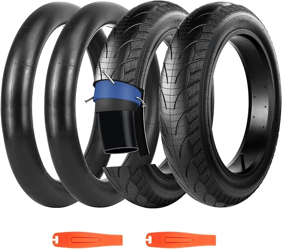 1/2 Pack Fat Tire for Ebike Mountain Snow Bike Heavy Duty High-Performance Wear-Resistant Tire 16"/20"/26" x 4.0",Black/Brown/White