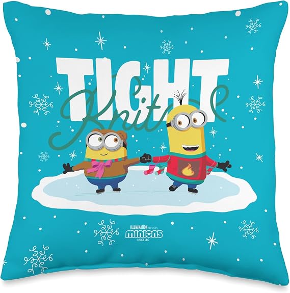 Minions Tight Knit Festive Holiday Throw Pillow