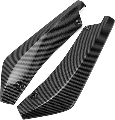 2 Pcs Car Rear Bumper Lip Splitter for MG MG5 II 2023 2024 2025, Side Fin Fenders Protector Anti Scratch Wrap Angle Spoilers Car Accessories,Carbon Fiber