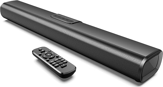 OFFSIR 23.6 Inch 80W Sound Bar for TV, Bluetooth 5.0 Soundbar with Optical/AUX/USB/HDMI ARC, DSP 3 EQ & Adjustable Bass/Treble, Wall Mountable 2.0 Home Theater Speaker,Gray