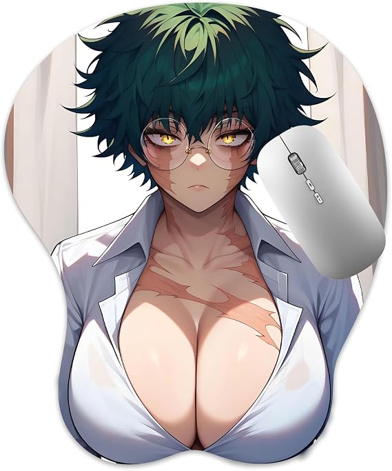 3D Mouse Pad Oppai Mousepad with Soft Gel Wrist Rest Anime Manga Gaming Boob pad Anti-Slip Mouse Mat ( Maki )