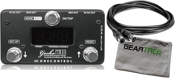 One Control Gecko MKIII MIDI Switcher Pedal Bundle w/Cable and Cable