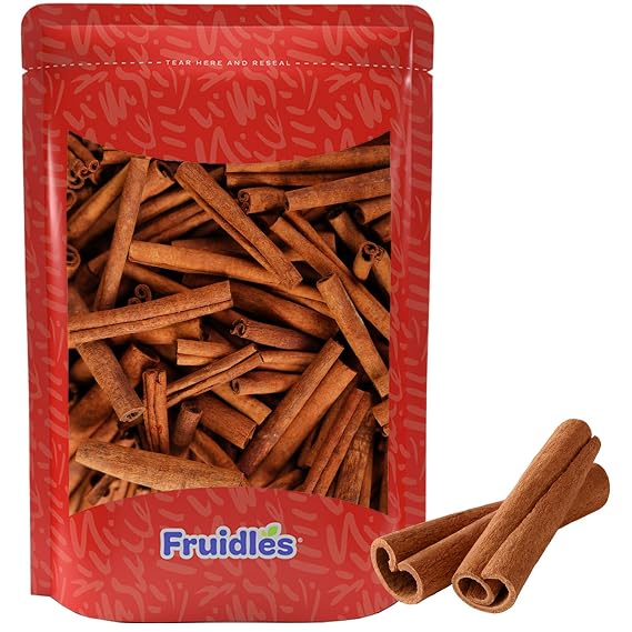Fruidles Cinnamon Sticks, Premium Grade Harvested Natural Cassia Cinnamon, Strong Aroma, Perfect for Baking, Cooking & Beverages, Kosher Certified (1 Pound)