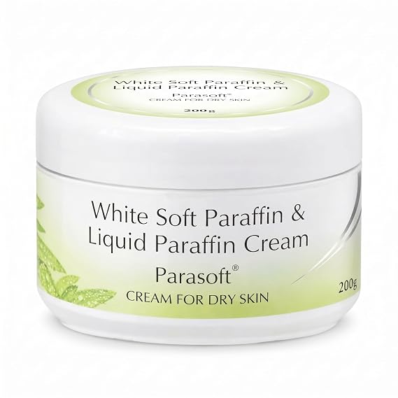 Parasoft Moisturizing Cream with White Soft Paraffin & Liquid Paraffin (200 g / 7.05 oz) Nourishing Daily Hydration Cream for Dry Skin