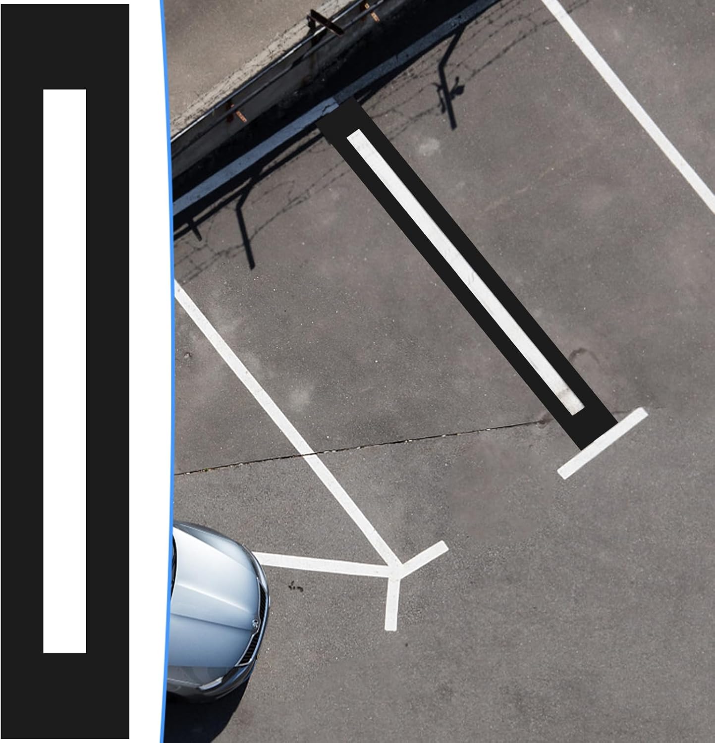 92x4 inch Parking Lot Line Stencil, Black Silicone Foldable Reusable Template,Parking Lot Line Stencil for Painting Parking Lot & Pavement Lines,Marking Stencils for Asphalt Concrete Pavement