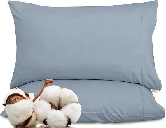 Royale Linens 300 Thread Count 100% Cotton Queen Pillowcase 2 Pack Lakeblue