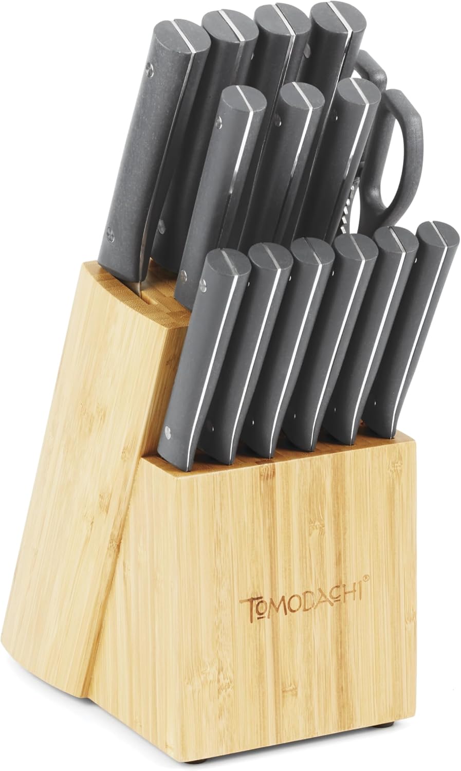 Hampton Forge 896229 Tomodachi Natural Harvest Slate 15 Piece Cutlery Block Set