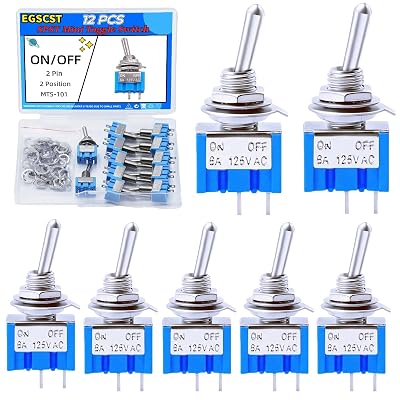 12PCS Mini Toggle Switch SPST 6A 125V Miniature ONOff 2 Pin 2 Position Micro Rocker Switches 6 Amp 125 Volt MTS-101