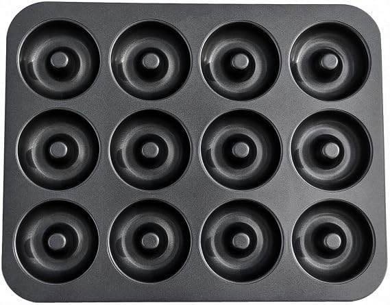 12-Cavity Nonstick Donut Pan Baking Ring Doughnut Pans for Bread Muffin Oven Baking Pastries Pan