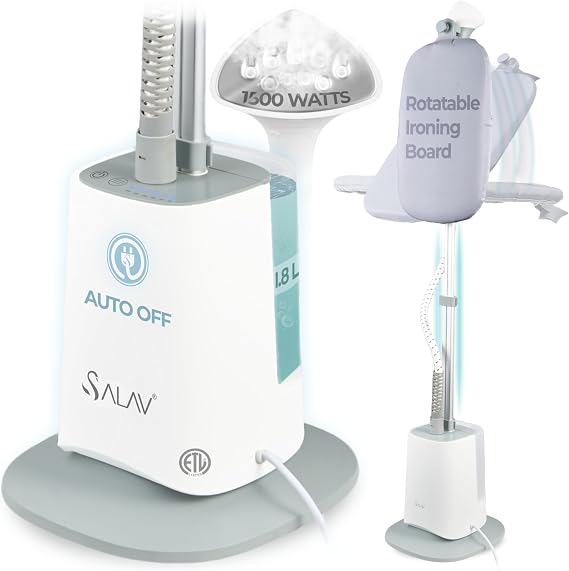 SALAV Garment Steamer with 10 Settings, Adjustable Ironing Board 1500W