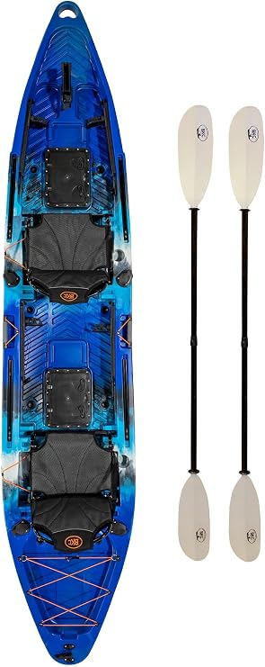 BKC Brooklyn 13.0 Pro Tandem Fishing Kayak, 2 to 3 Person