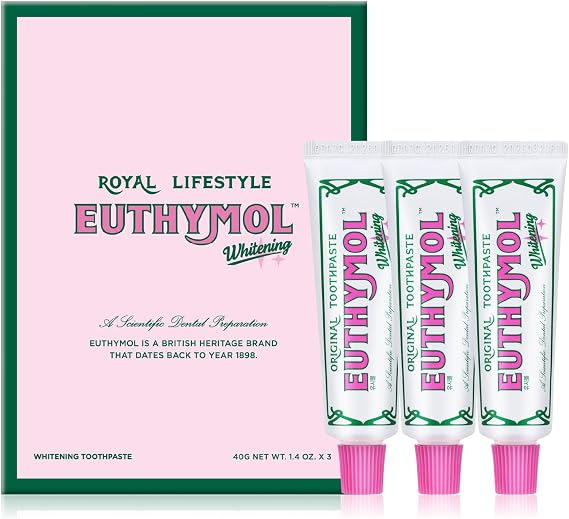 EUTHYMOL Whitening Toothpaste Travel Set, 2 Weeks Stain Removal | 1.4floz*3