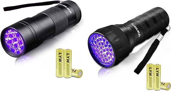 Vansky Black Light UV Flashlight, Blacklight 12 LED & 21 LED Urine Detector for Dog/Cat/Pet Urine & Dry Stains and Bed Bug On Carpets/Rugs/Floor,Matching with Pet Odor Eliminator