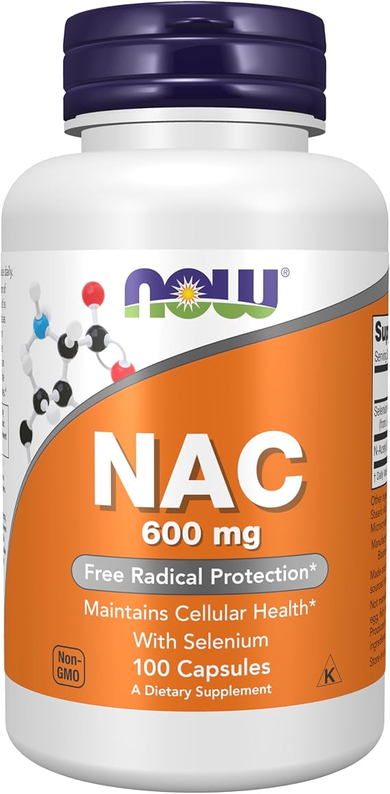 NOW Supplements, NAC (N-Acetyl Cysteine) 600 mg with Selenium, 100 Capsules