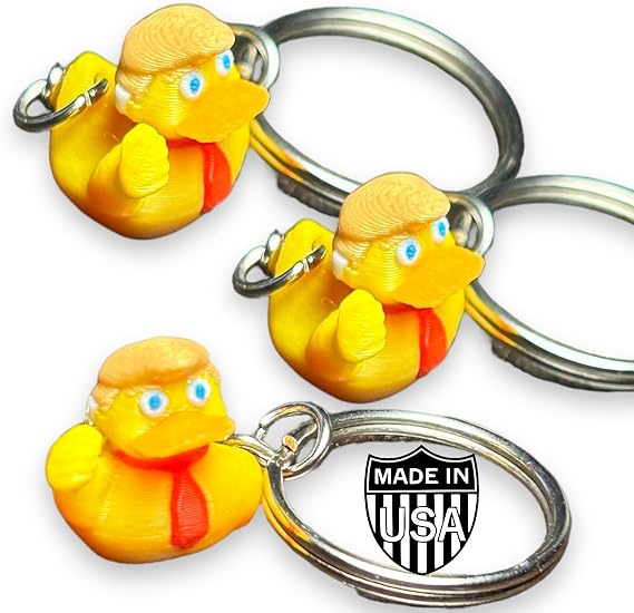 Donald trump duck with ear bandage duckies (3 Pack) Fist pump trump 2024 mini ducky keychains bulk made in USA