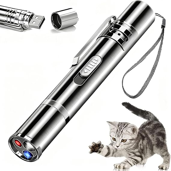 IVVTRYI Cat Toys, USB Rechargeable, 3 Light Modes & 5 Fun Patterns