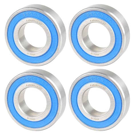 S6003-2RS Bearing 17x35x10mm 440C Stainless Steel ABEC-5 Level,Z2 Noise Level Stainless Steel Ball Bearings Rubber Sealed (Pick of 4Pcs)