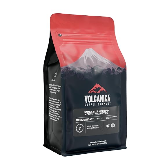 Jamaica Blue Mountain Coffee, Wallenford, Whole Bean, 100% Certified Fresh Roasted, 16-ounce