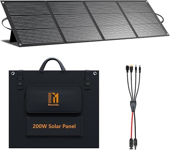 200W Portable Solar Panels ETFE Material 24V MC4 Cable & XT60 Anderson DC