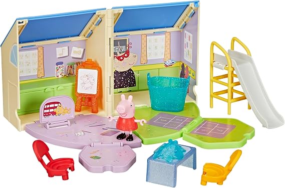 Peppa Pig Peppa's Pop-Open Playgroup Playset with Figure, Preschool Toys for 3 Year Old Girls and Boys and Up