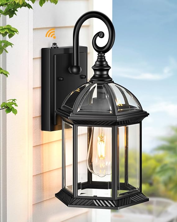 VIANIS 15.7" Large Outdoor Wall Lights, Black Exterior Lighting Fixtures