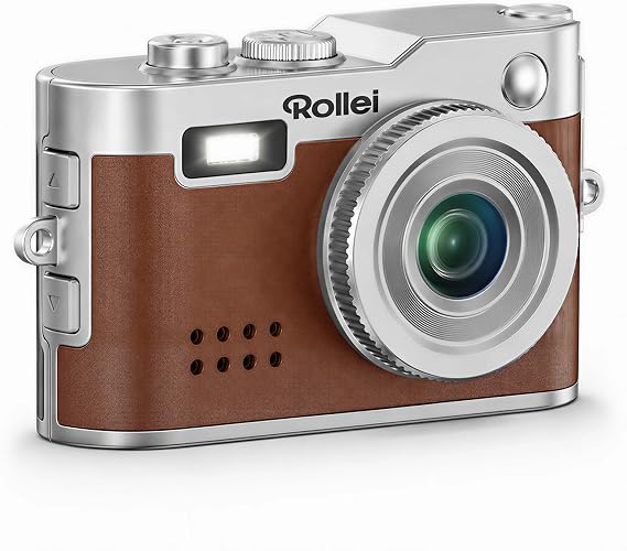 Rollei Mini Keychain Digital Camera 1080P for Travel Camping Vlog (Brown)