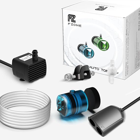 FZONE ATO System for Saltwater Aquarium, Auto Top Off with Dual Optical Sensors for Reef and Freshwater Tanks(Blue)