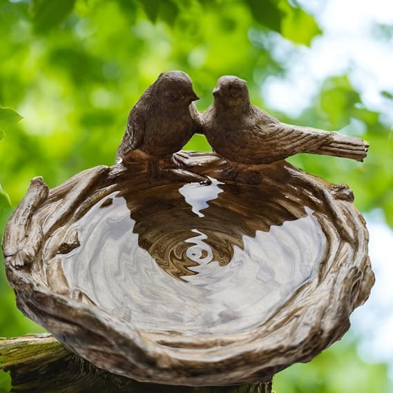 Outdoor Bird Feeder Wild Bird Bath Bowl, 7.87.85.1 Inches