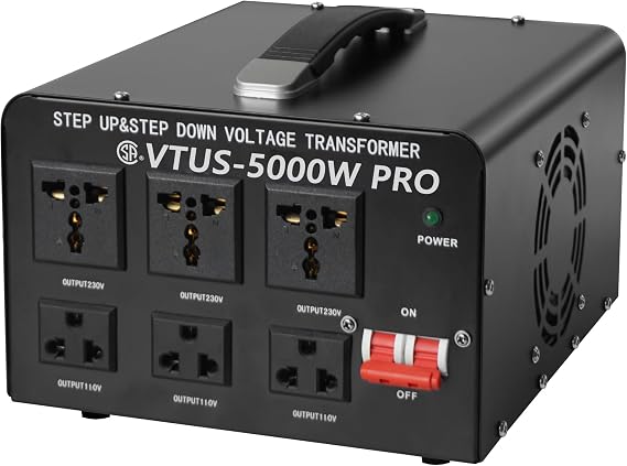 Cantonape 5000W Voltage Converter Transformer - Heavy Duty Step Up/Down