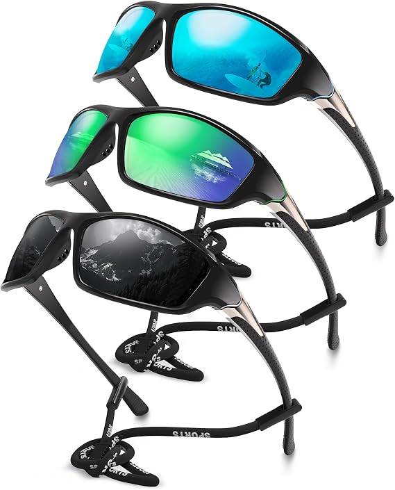Polarized Sports Wrap Around Sunglasses Men Fishing Running Golf