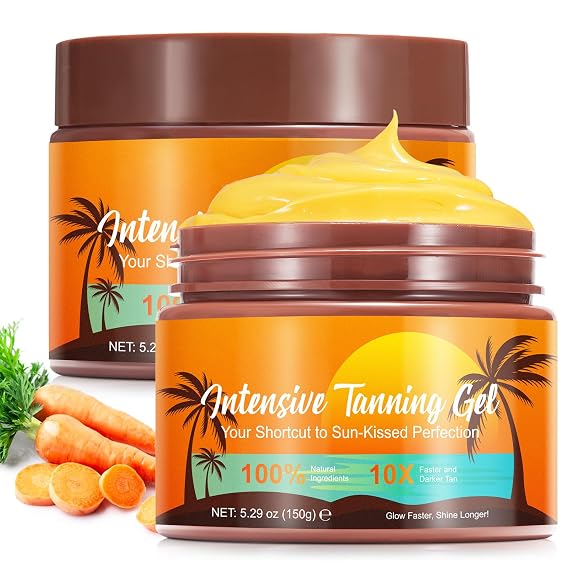 Tanning Accelerator, Tan Accelerator Cream, Tanning Bed Accelerator Lotion - for Sunbeds & Outdoor Sun, with Carrot Tanning Cream, Achieve a Natural Tan Skin 150g