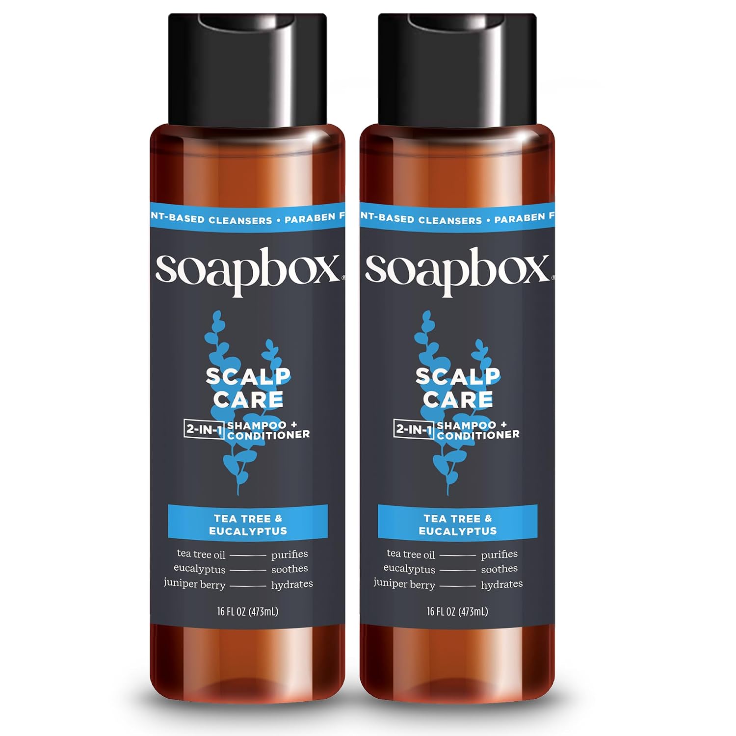 Soapbox Men's Thick  2 in 1 Shampoo and Conditioner Men, Natural Mens Shampoo and Conditioner, Oak & Cedar Leaf, 16oz