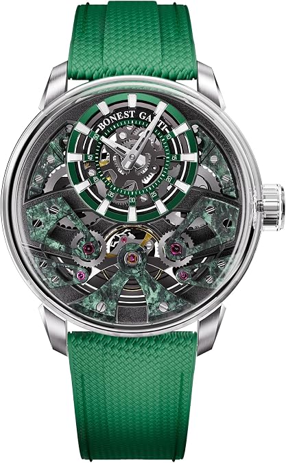 Green Skeleton Watch Men Sapphire Crystal Automatic 43mm Dial