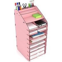 Mingitav Tower Ofis Masaüstü Organizer 10 Kat Letter A4 Evrak Rafı (Pembe)