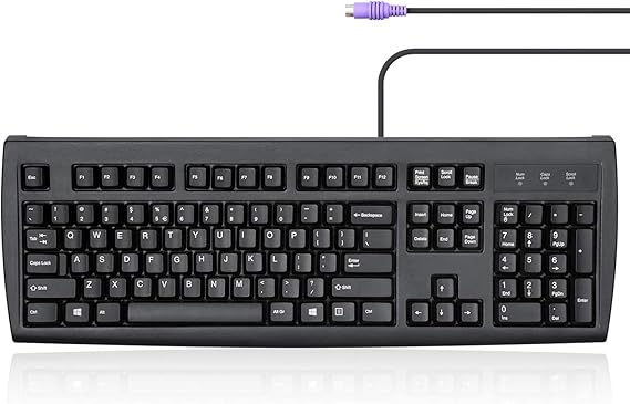 Perixx Periboard-107 Wired PS2 Full Size Keyboard, US English Layout