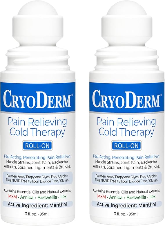 Cryoderm Pain Relieving Cold Therapy Roll-on, 3oz. - 2 Count