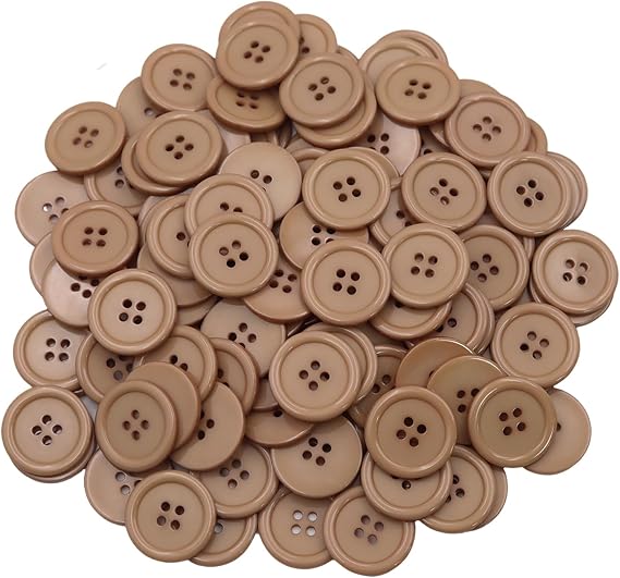 120PCS 5/8 Inch Camel Buttons for Crafts, Sewing Buttons for Clothes, Button Kit Suitable for Shirt, Coat, DIY Project