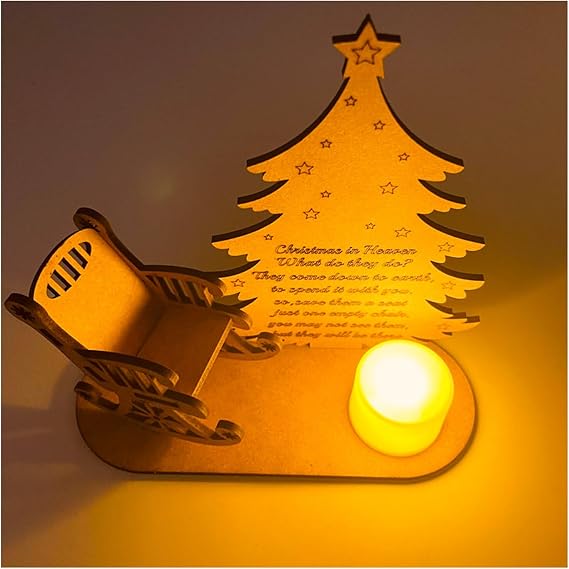 Christmas in Heaven,Christmas in Heaven Empty Chair,Christmas DIY WoodenOrnament,Personalized Gifts (Shu)